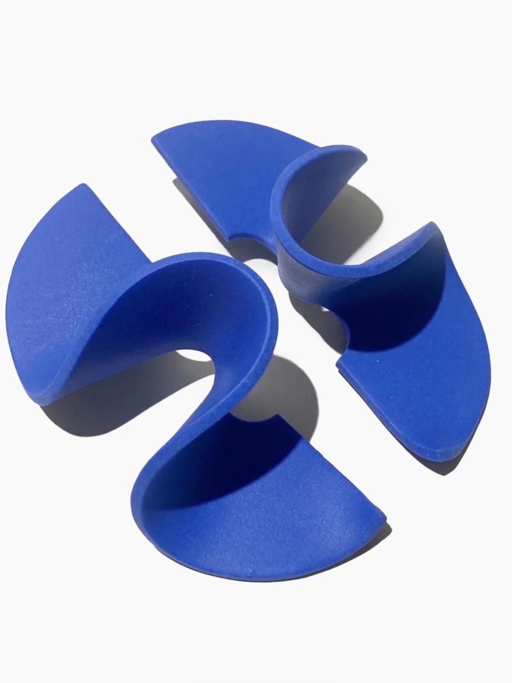 Modern Wavy Statement Cobalt Blue Earrings
